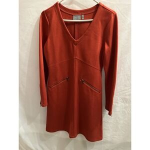 Athleta Ponte Celebration Dress Burnt Orange Fall Thanksgiving Women's Small